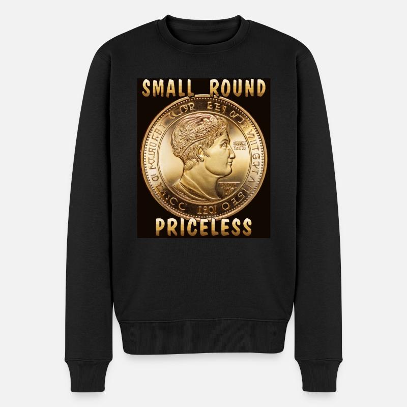 COIN SMALL ROUND PRICELESS - Männer Premium Bio Pullover - Schwarz