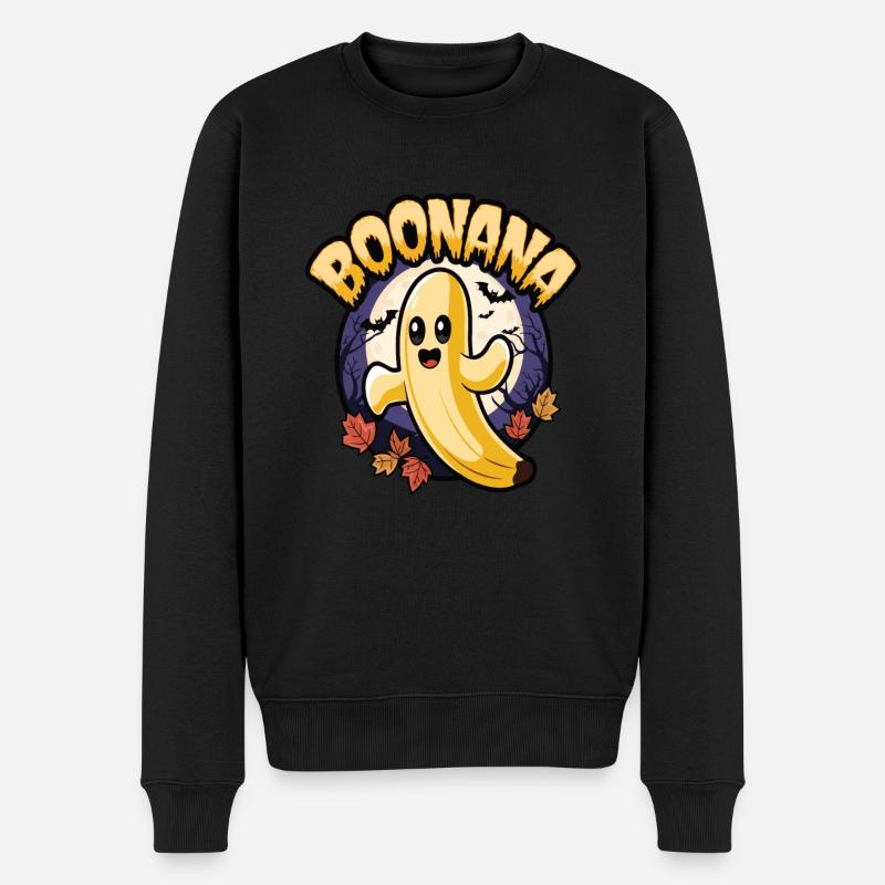 Halloween Boonana Halloween Fantôme - Pull Premium bio Homme - noir