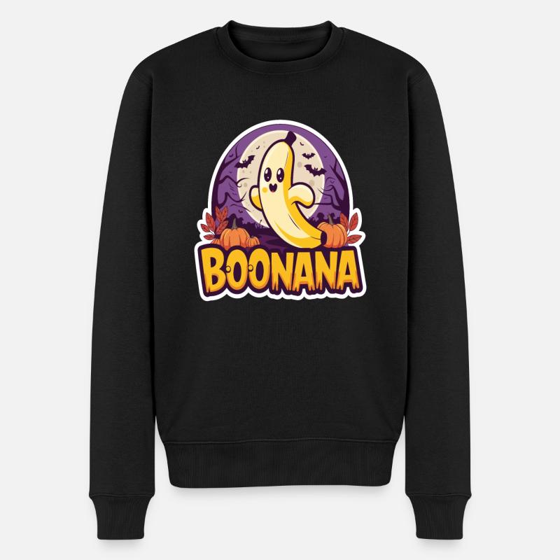 Halloween Boonana Halloween Fantôme - Pull Premium bio Homme - noir