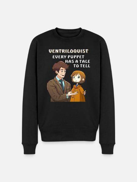 BUIKSPREKER ELKE POP HEEFT EEN VERHAAL TE VERTELLEN - Mannen Premium Bio sweater - zwart