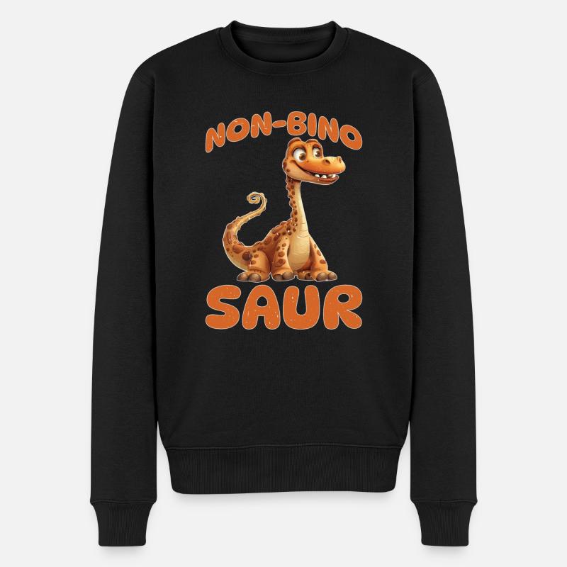 Non-Bino Saur - Männer Premium Bio Pullover - Schwarz