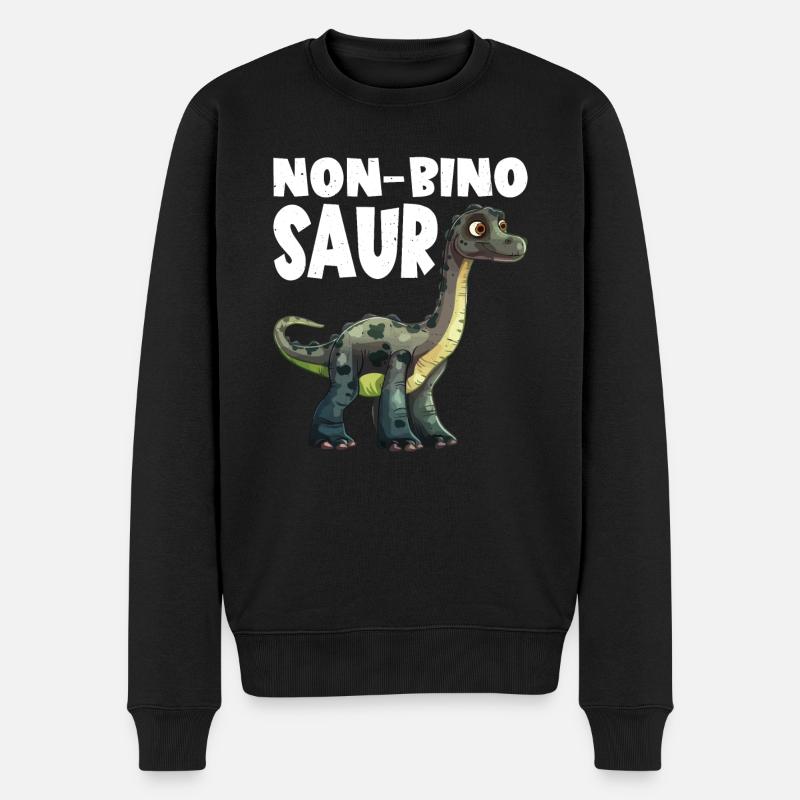 Non-Bino Saur 2 - Männer Premium Bio Pullover - Schwarz