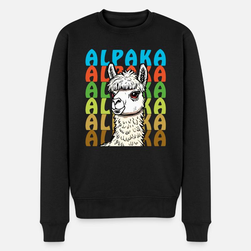 ALPAKA - Männer Premium Bio Pullover - Schwarz
