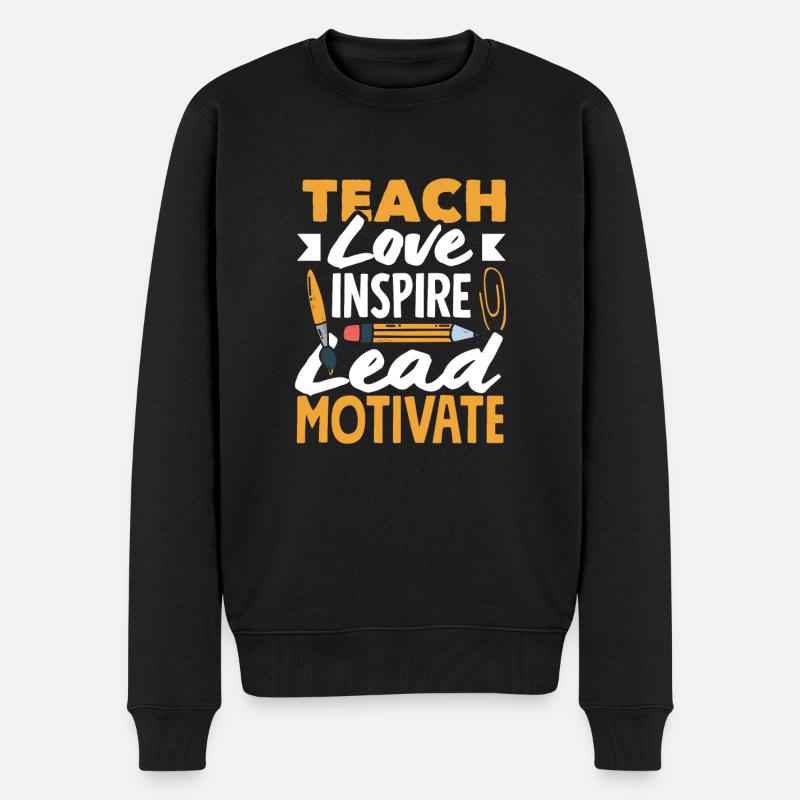 Lustiges Lehrer Lehrerinnen Geschenk - Männer Premium Bio Pullover - Schwarz