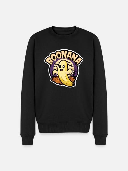 Halloween Boonana Halloween Ghost - Men's Premium Organic Jumper - black