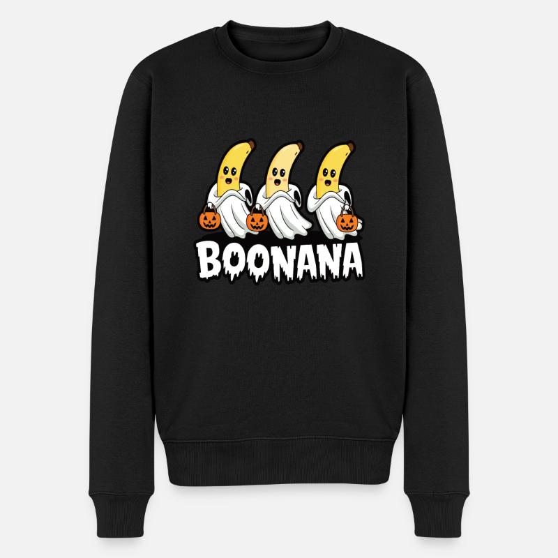 Halloween Boonana Halloween Fantôme - Pull Premium bio Homme - noir