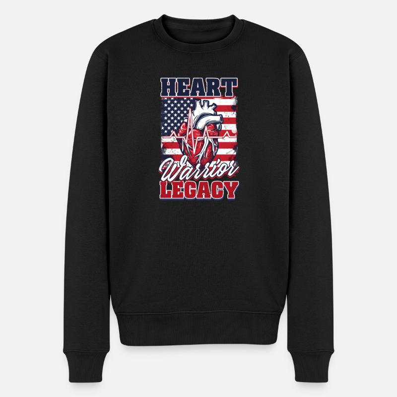 CHD Awareness Heart Warrior Vermächtnis - Männer Premium Bio Pullover - Schwarz