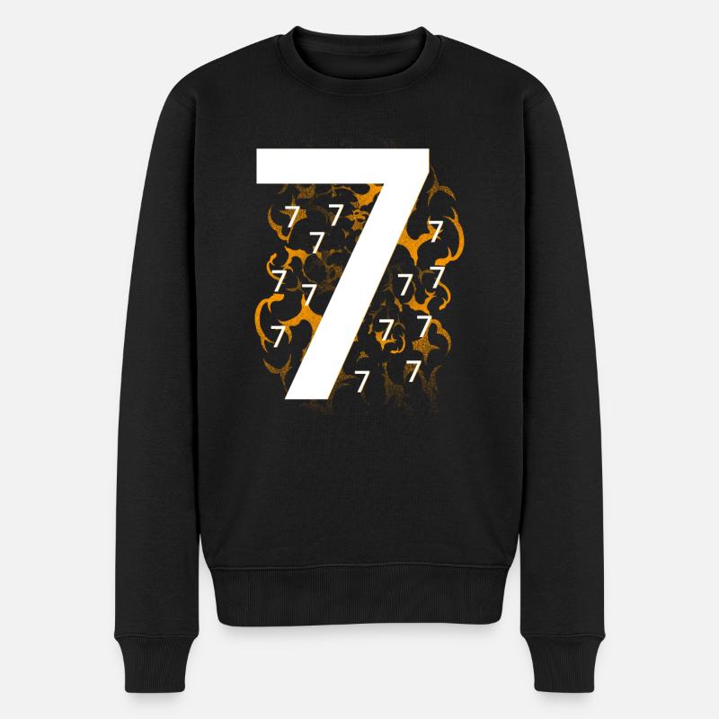 Viele Siebener - Männer Premium Bio Pullover - Schwarz