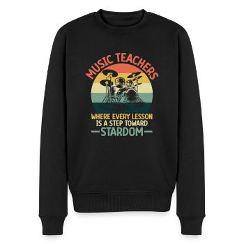 Musiklehrer, bei denen jede Lektion ein Schritt in Richtung - Männer Premium Bio Pullover - Schwarz - Vorne - Nico (187cm)