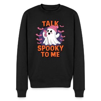Halloween Ghost Funny Talk Spooky To Me - Männer Premium Bio Pullover - Schwarz - Vorne - Nico (187cm)