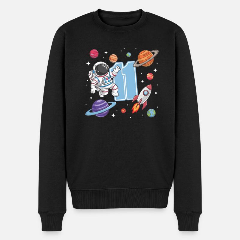 11e anniversaire garçons astronaute anniversaire - Pull Premium bio Homme - noir