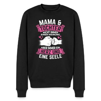 Mama & Tochter Nicht Immer Einer Meinung Herz & Se - Männer Premium Bio Pullover - Schwarz - Vorne - Nico (187cm)