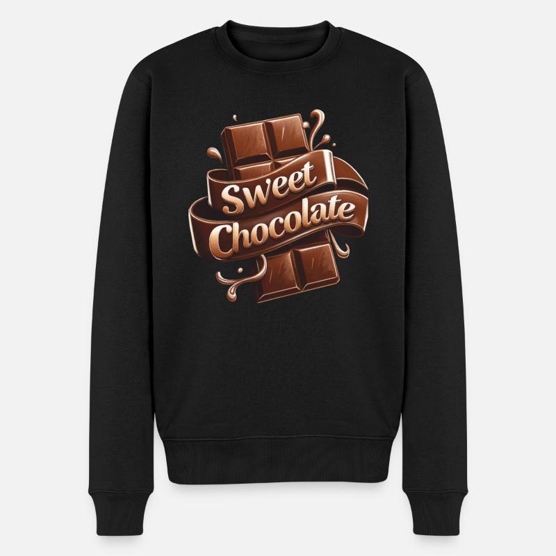 SÜßE SCHOKOLADE - Männer Premium Bio Pullover - Schwarz