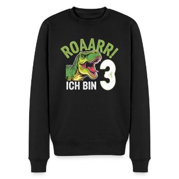 3rd Birthday 3 Years Dino Dinosaur Fan - Men's Premium Organic Jumper - black - Front - Nico (187cm)