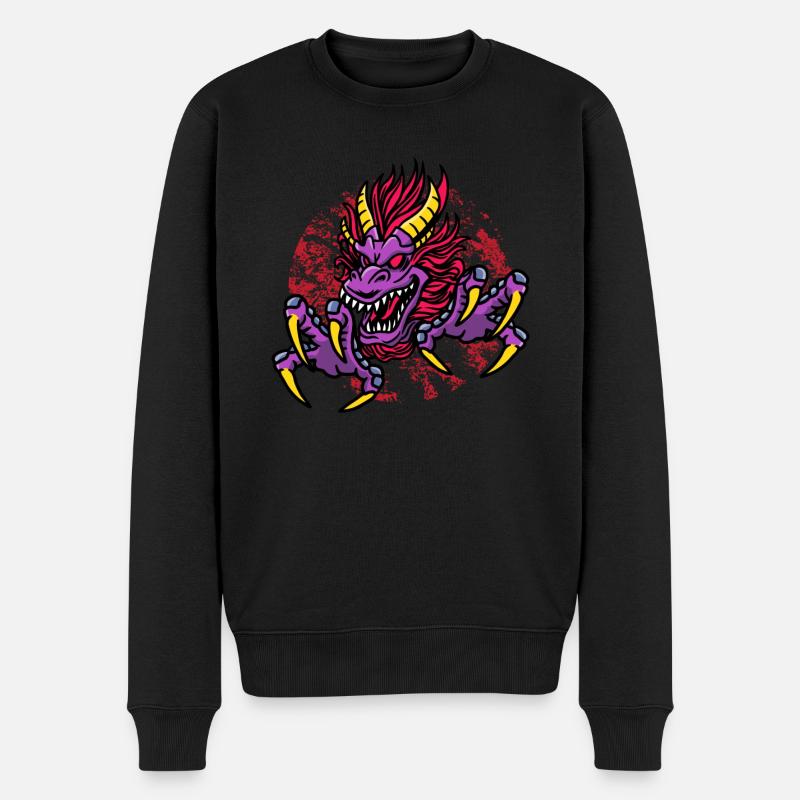 Fantasy Magic Dragon in Dungeon - Men's Premium Organic Jumper - black
