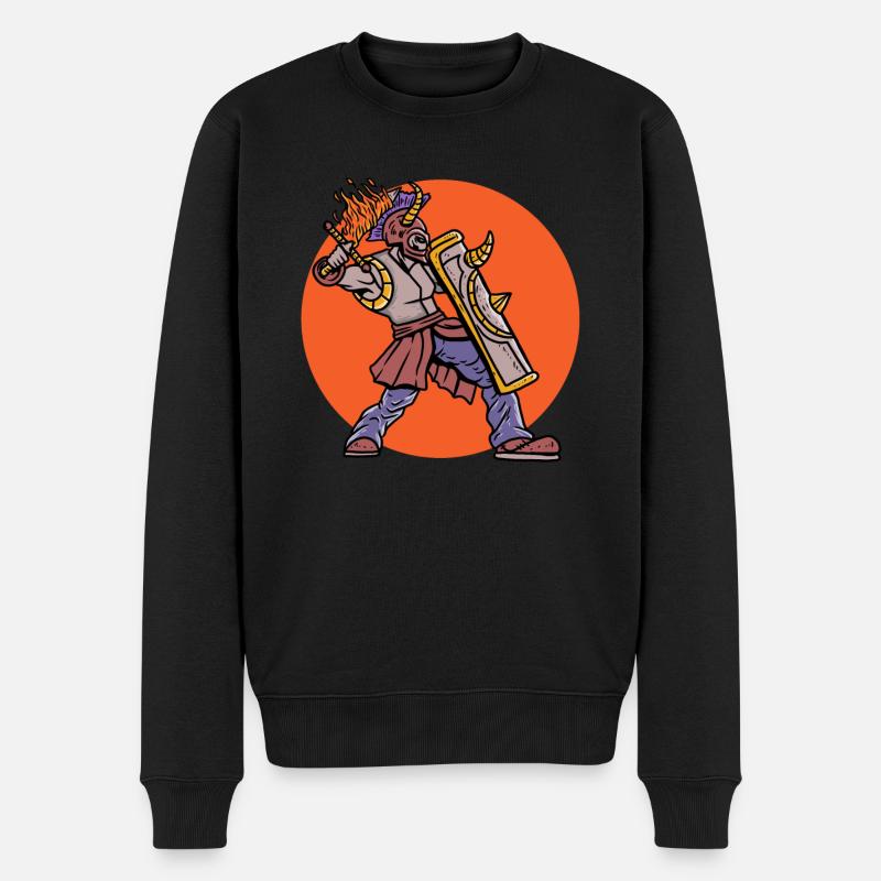 RPG Fantasy Warrior Magic Dungeon - Männer Premium Bio Pullover - Schwarz