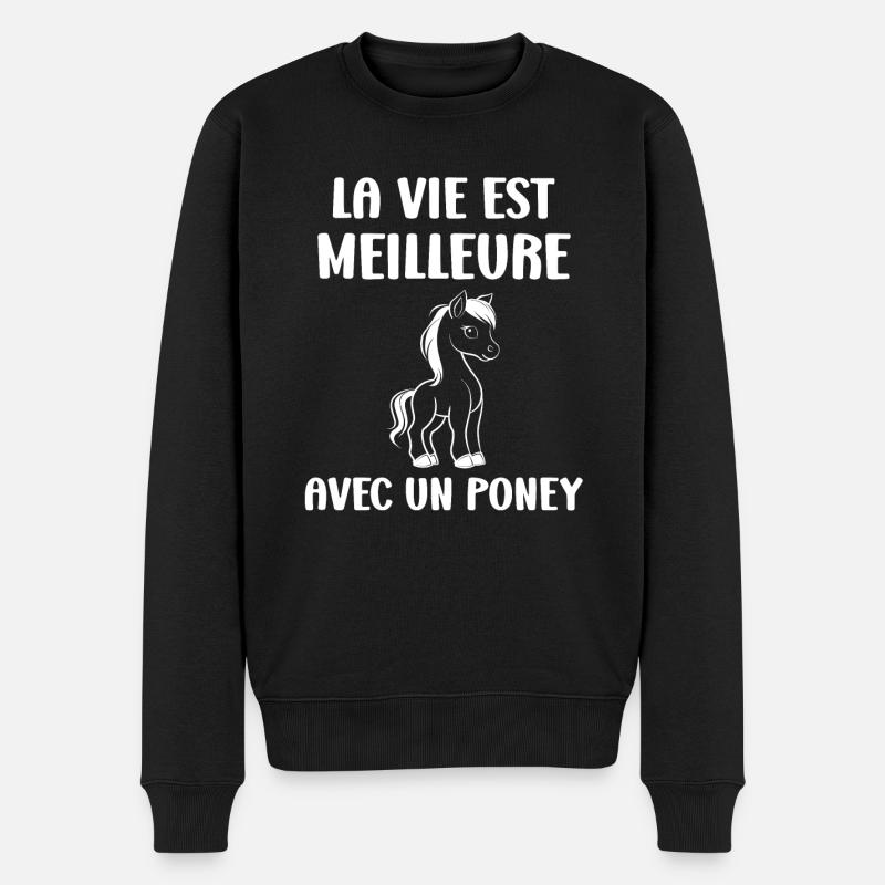 Humour poney - Pull Premium bio Homme - noir