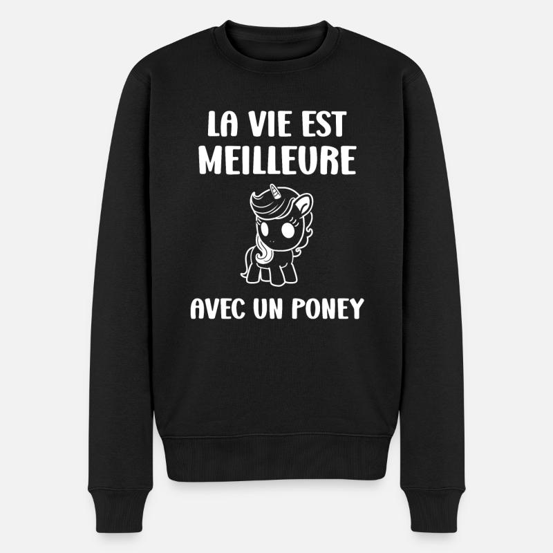Humour poney - Pull Premium bio Homme - noir