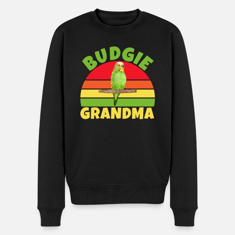 Budgie Gift - Männer Premium Bio Pullover - Schwarz