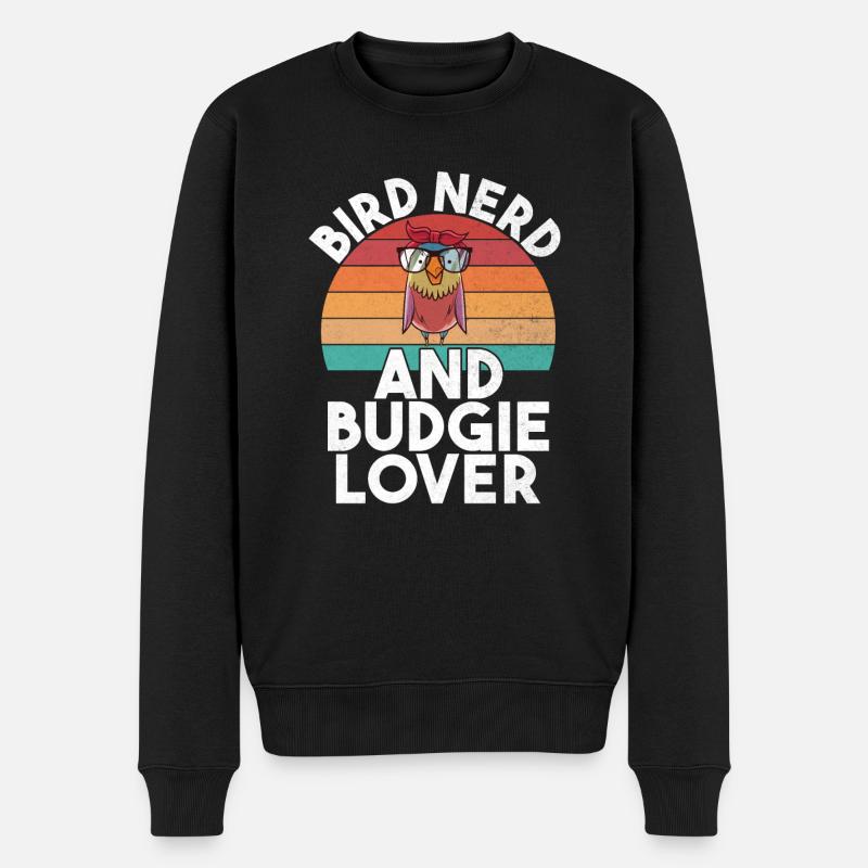 Budgie Gift - Männer Premium Bio Pullover - Schwarz