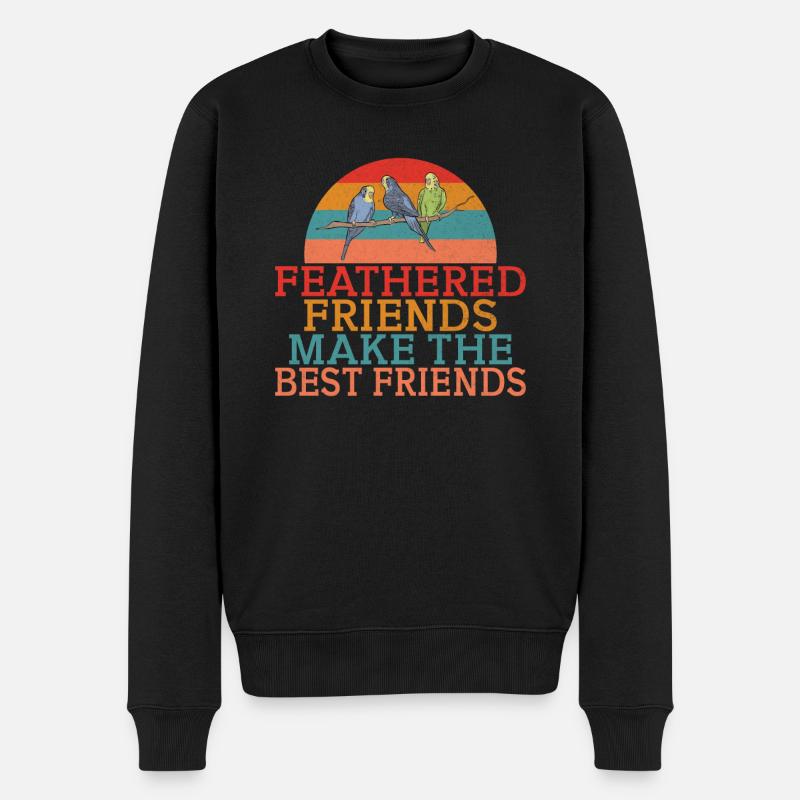 Budgie Gift - Männer Premium Bio Pullover - Schwarz
