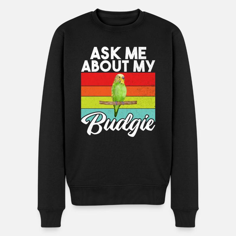 Budgie Gift - Men's Premium Organic Jumper - black