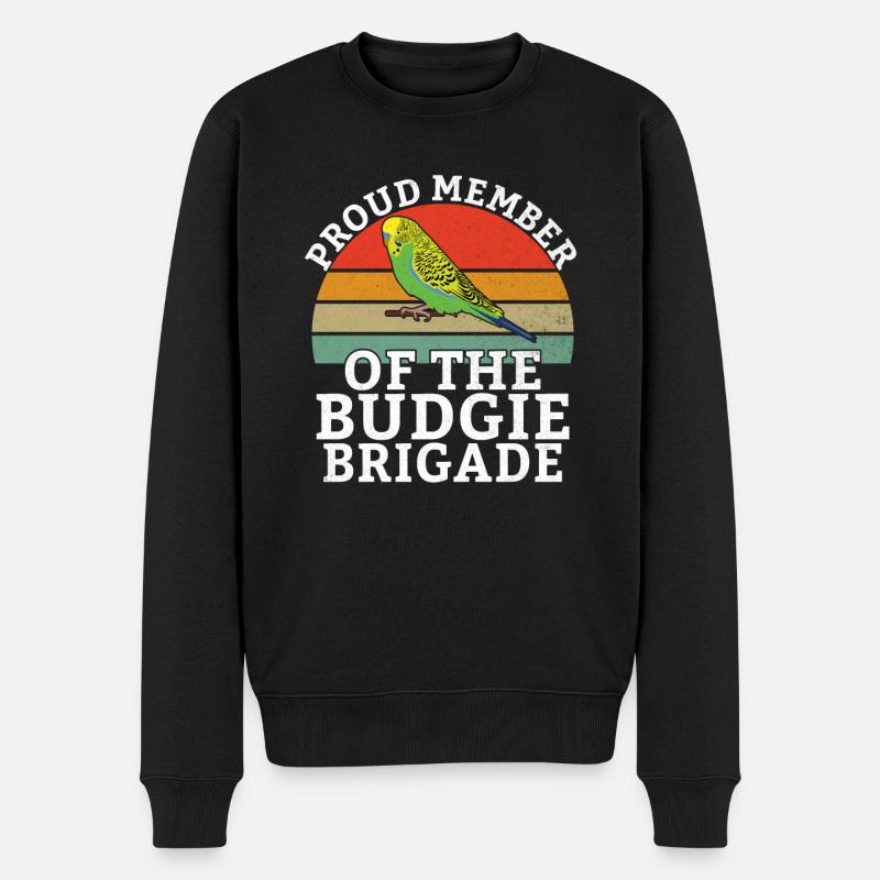 Budgie Gift - Männer Premium Bio Pullover - Schwarz