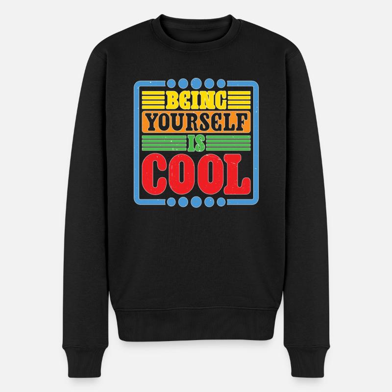 Being Yourself Is Cool - Männer Premium Bio Pullover - Schwarz