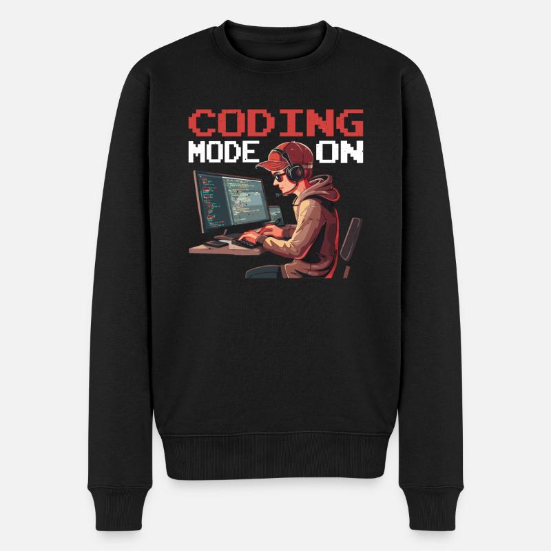 Coding Mode On 2 - Männer Premium Bio Pullover - Schwarz