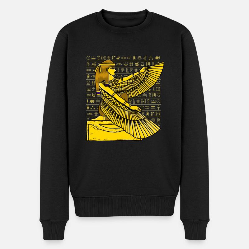 Hieroglyphen Isis Ägyptische Mythologie - Männer Premium Bio Pullover - Schwarz