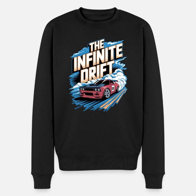 Infinite Drift - Autorennen - Männer Premium Bio Pullover - Schwarz