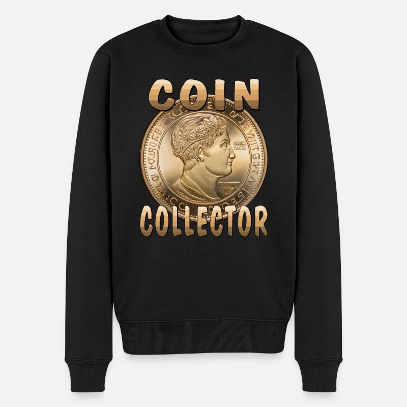 COIN COLLECTOR - Männer Premium Bio Pullover - Schwarz