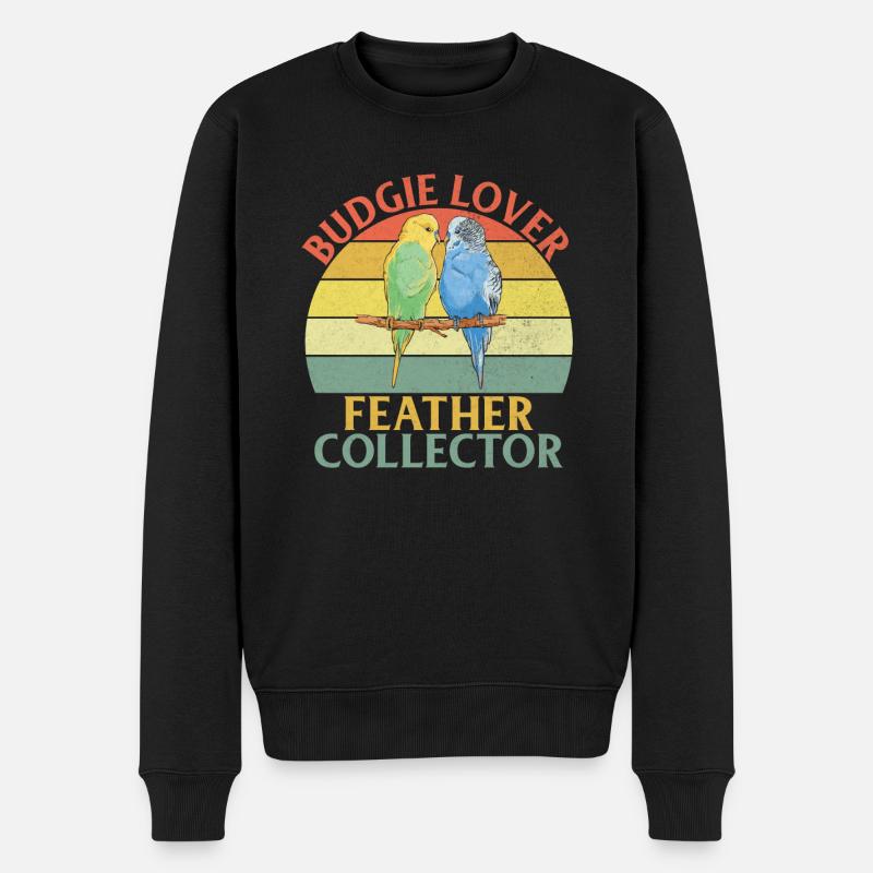 Budgie Gift - Männer Premium Bio Pullover - Schwarz