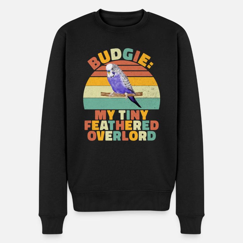 Budgie Gift - Männer Premium Bio Pullover - Schwarz
