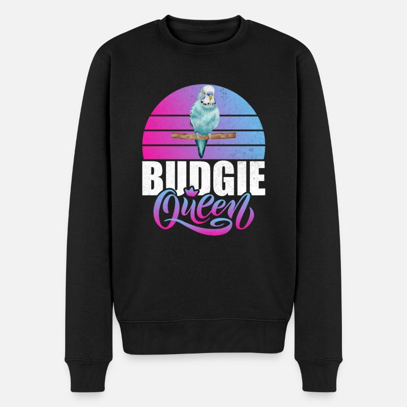 Budgie Gift - Männer Premium Bio Pullover - Schwarz