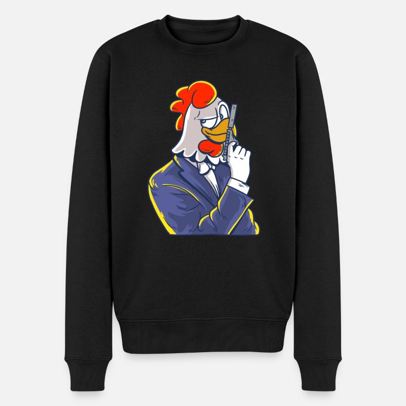 Poulet Agent Officier Détective - Pull Premium bio Homme - noir
