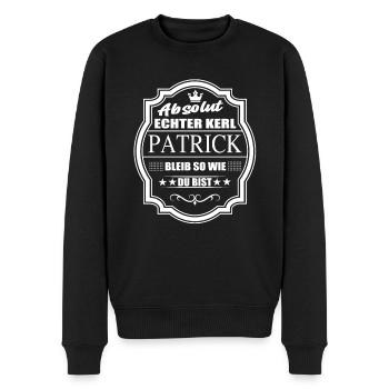 Absolument vrai gars Patrick, reste comme tu es - Pull Premium bio Homme - noir - Devant - Nico (187cm)