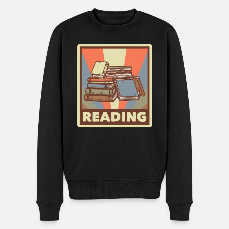 Buch Nerd Lernen Bibliothekar Lesen - Männer Premium Bio Pullover - Schwarz