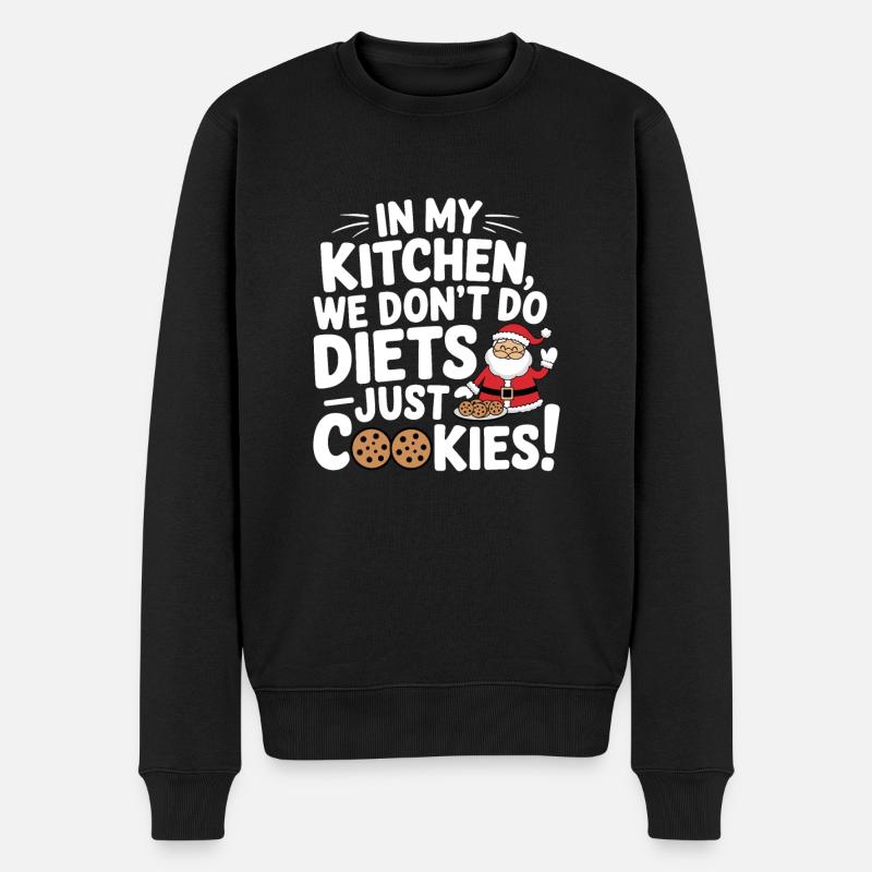 Weihnachtszeit Kekse Lebkuchen Backen - Männer Premium Bio Pullover - Schwarz