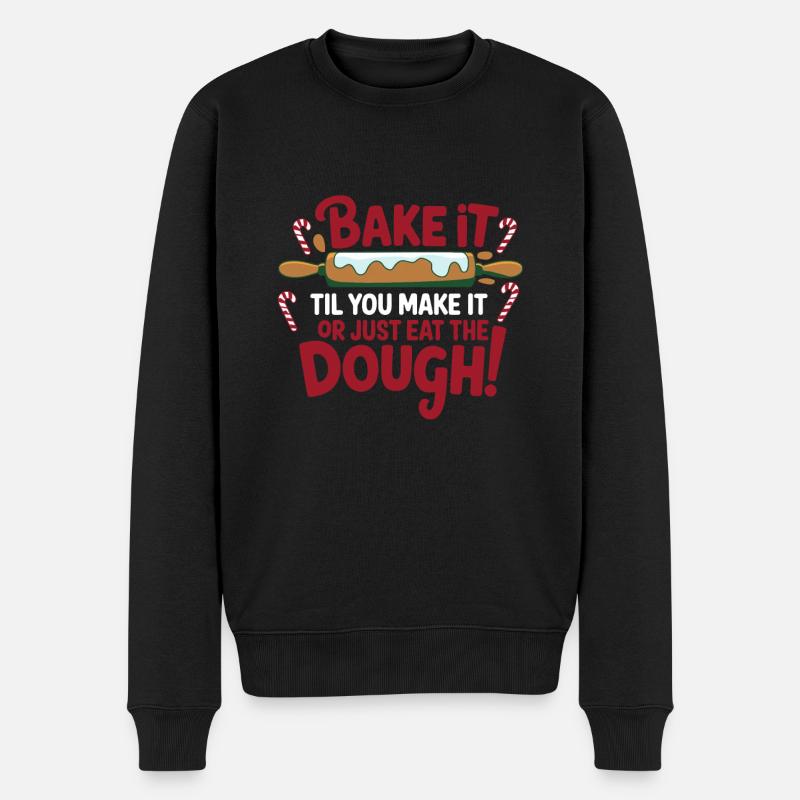 Weihnachtszeit Kekse Lebkuchen Backen - Männer Premium Bio Pullover - Schwarz