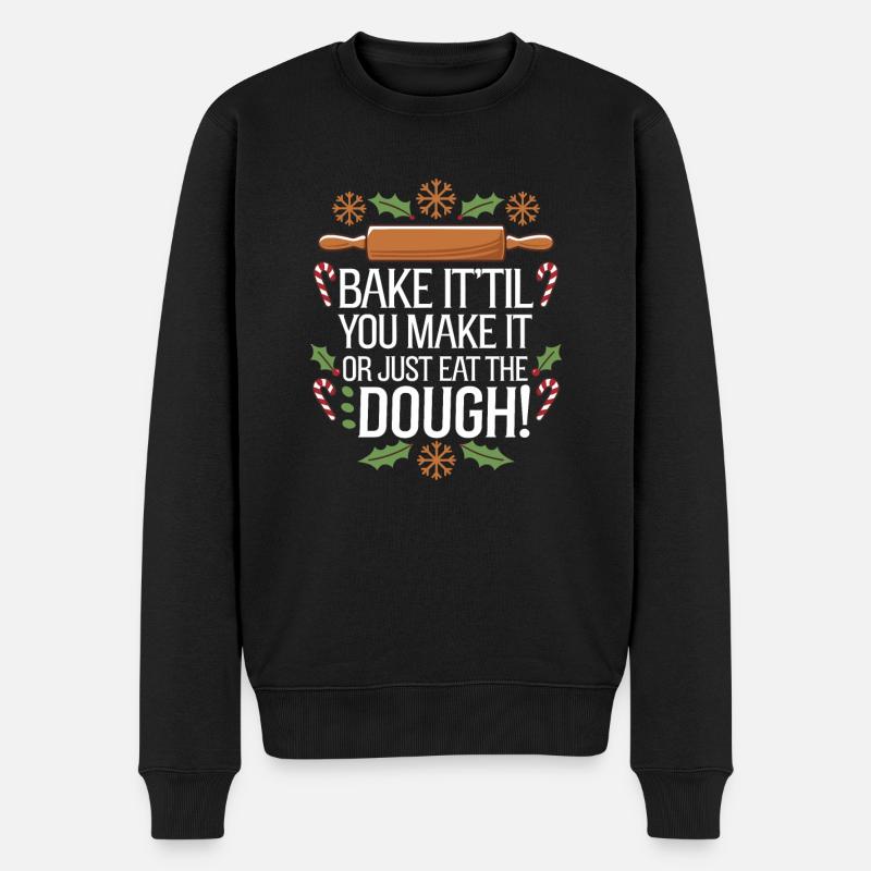 Weihnachtszeit Kekse Lebkuchen Backen - Männer Premium Bio Pullover - Schwarz