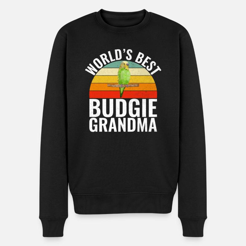 Budgie Gift - Männer Premium Bio Pullover - Schwarz
