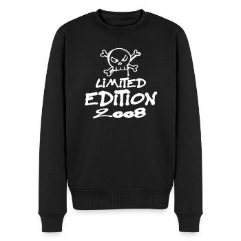 Limited Edition 2008 Geburtstag 2008 Geboren - Männer Premium Bio Pullover - Schwarz - Vorne - Nico (187cm)