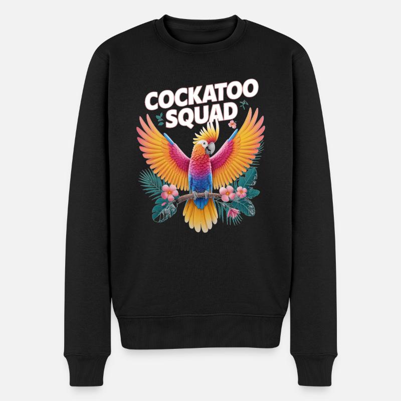 Cockatoo Squad Papageien Exotische Farben - Männer Premium Bio Pullover - Schwarz