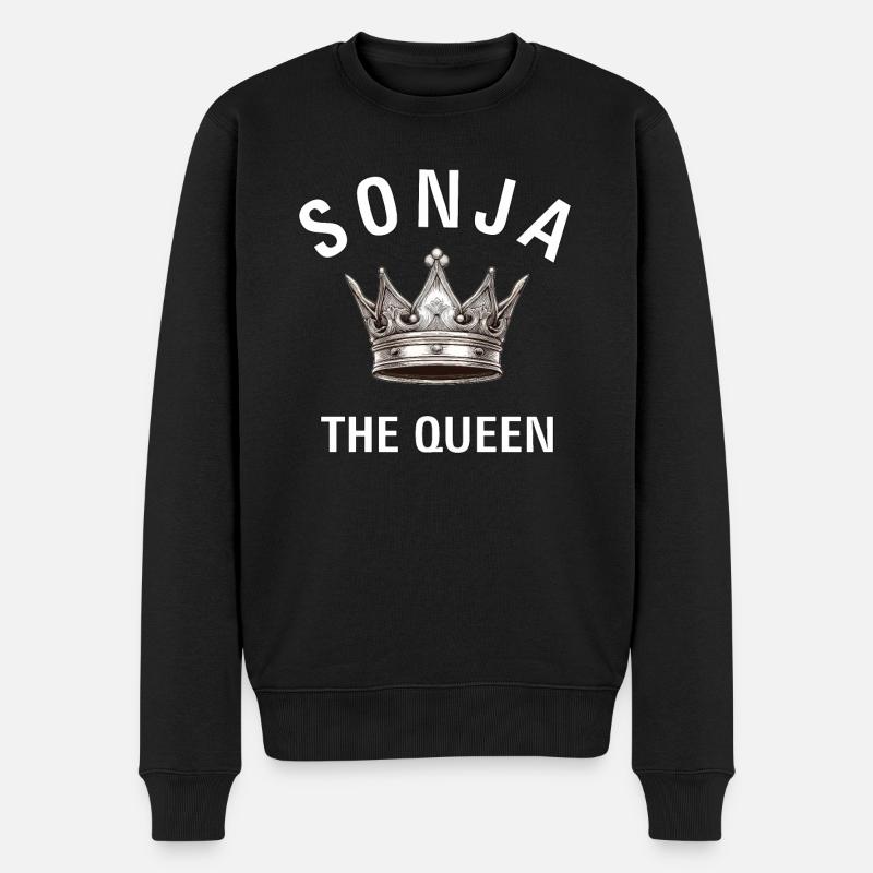 SONJA THE QUEEN - Männer Premium Bio Pullover - Schwarz