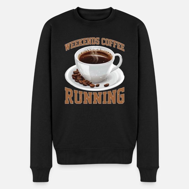 Weekends Coffee Running 2 - Männer Premium Bio Pullover - Schwarz