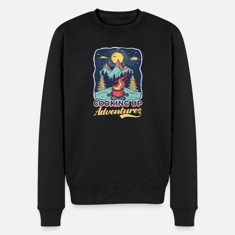 Camp Chef Cuisinant des aventures - Pull Premium bio Homme - noir