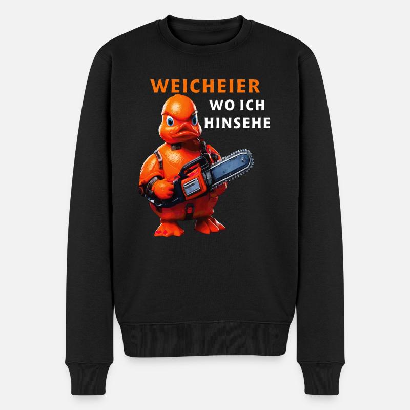 WEICHEIER WO ICH HINSEHE - Männer Premium Bio Pullover - Schwarz
