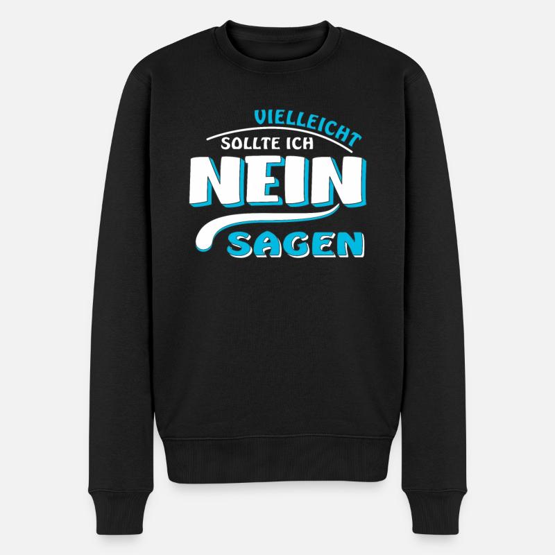 NEIN SAGEN - Männer Premium Bio Pullover - Schwarz