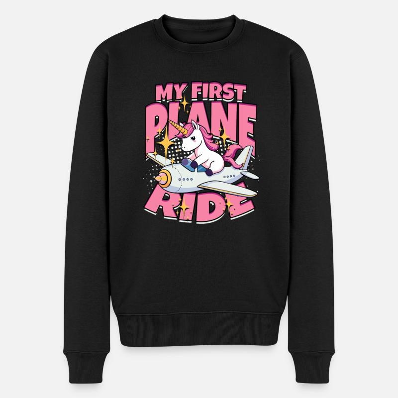 First Flight Airplane Flight - Men's Premium Organic Jumper - black